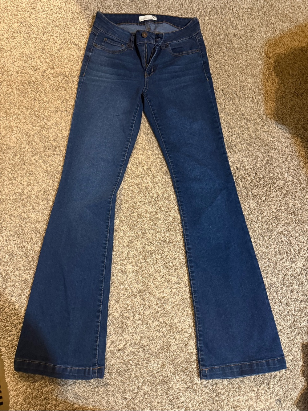 Mid-Rise Dark Blue Boot Cut Jeans